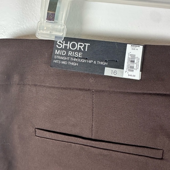Apt. 9 Women's Brown Shorts Mid Rise Size 16 New - Picture 4 of 9